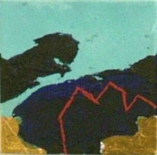 Klik voor een vergroting: GEORG GLASER 'Frianise' olie op doek 10 x 10 cm
